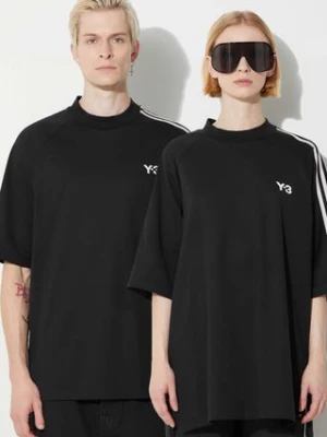 Y-3 t-shirt bawełniany kolor czarny wzorzysty