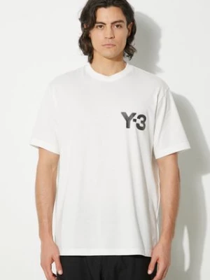 Y-3 t-shirt bawełniany Logo Tee męski kolor biały z nadrukiem JE9281