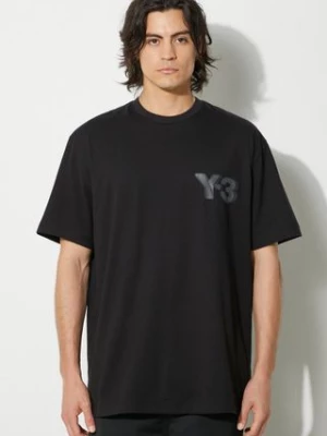 Y-3 t-shirt bawełniany Logo Tee męski kolor czarny z nadrukiem JE9282