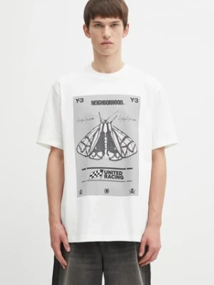Y-3 x Neighborhood t-shirt bawełniany Graphic męski kolor biały z nadrukiem JX7437