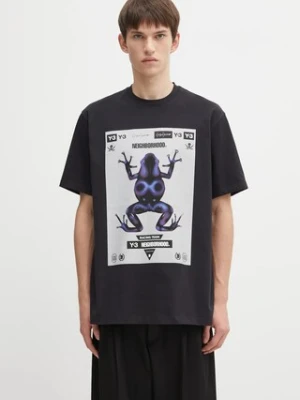 Y-3 x Neighborhood t-shirt bawełniany Graphic męski kolor czarny z nadrukiem JW6998