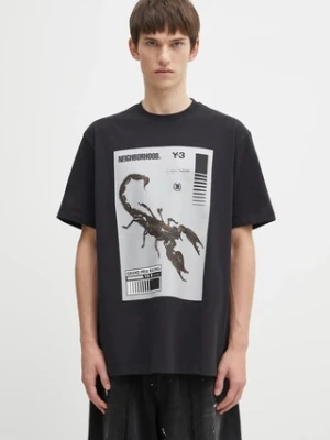 Y-3 x Neighborhood t-shirt bawełniany Graphic męski kolor czarny z nadrukiem KC8823