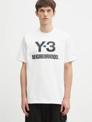 Y-3 x Neighborhood t-shirt bawełniany Logo męski kolor biały z nadrukiem JX7449