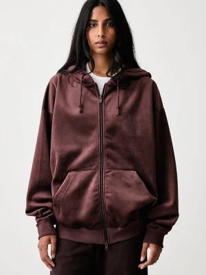 Y-3 VELVET ZIP HD bluza rozpinana z kapturem welurowa damska