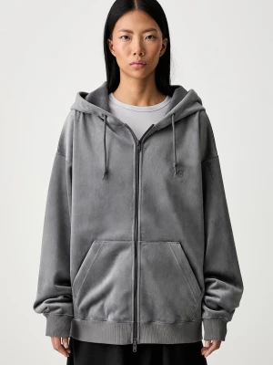 Y-3 VELVET ZIP HD bluza z kapturem welurowa damska