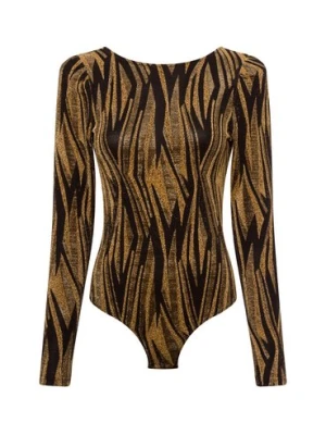 Y.A.S Body - YASYen LS Kobiety złoty|czarny wzorzysty,