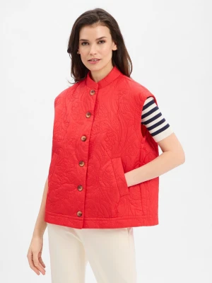 Y.A.S Damska pikowana kamizelka - Casi Kobiety Sztuczne włókno czerwony jednolity,