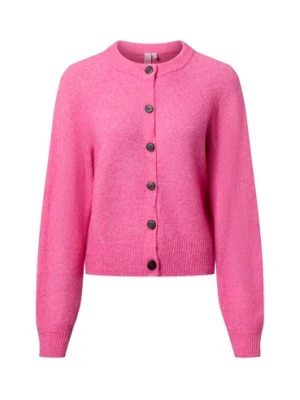 Y.A.S Damski kardigan z zawartością alpaki i wełny - YASJohi Kobiety Sztuczne włókno wyrazisty róż jednolity,