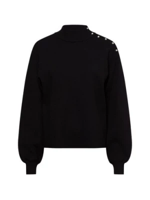 Y.A.S Damski sweter z dzianiny - Yashama Kobiety wiskoza czarny jednolity,
