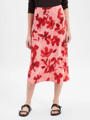 Y.A.S Spódnica damska - YASPella Kobiety czerwony|wyrazisty róż|wielokolorowy wzorzysty,