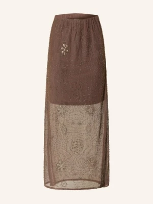 Y.A.S. Spódnica Z Siateczki Z Kamieniami Ozdobnymi I Cekinami beige