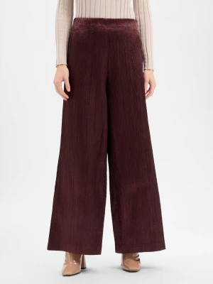 Y.A.S Spodnie - YASTira Kobiety Sztuczne włókno czerwony wypukły wzór tkaniny,