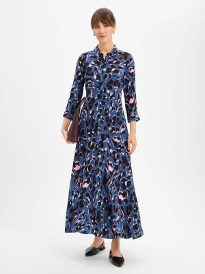 Y.A.S Sukienka damska - YASSavanna Kobiety wiskoza niebieski|różowy|czarny wzorzysty,