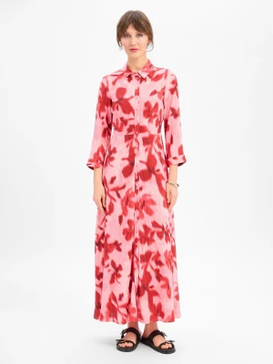 Y.A.S Sukienka damska - YASSavanna Kobiety wiskoza różowy wzorzysty,