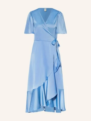Y.A.S. Sukienka Z Satyny W Stylu Kopertowym blau