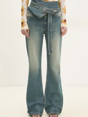 Y/Project jeansy WRAP BELT JEANS damskie high waist 107PA006