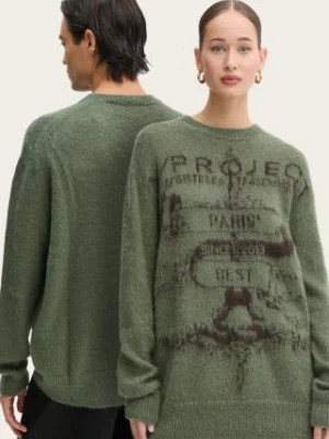 Y/Project sweter z domieszką moheru PARIS' BEST JACQUARD PULLOVER kolor zielony lekki 206SW001