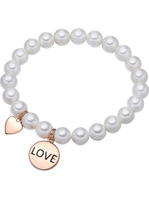 Yamato Pearls Bransoletka perłowa "Love" w kolorze białym rozmiar: onesize