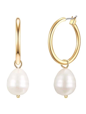 Yamato Pearls Pozłacane kolczyki-kreole z perłami rozmiar: onesize