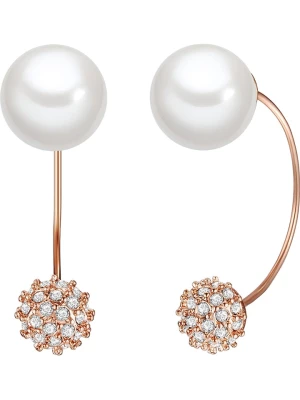 Yamato Pearls Pozłacane kolczyki-wkrętki z perłami i kryształami rozmiar: onesize