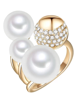 Yamato Pearls Pozłacany pierścionek z perłami rozmiar: 54