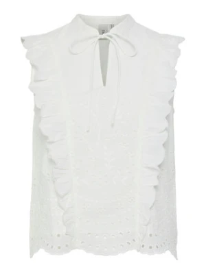 YAS Bluzka Luma 26036259 Biały Regular Fit
