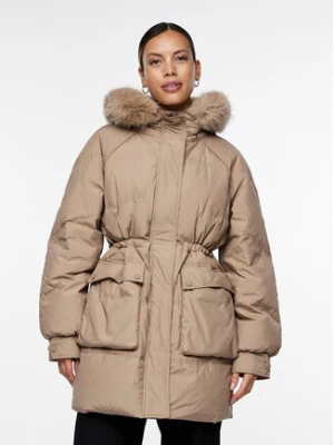 YAS Kurtka puchowa 26031384 Beżowy Regular Fit