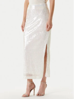 YAS Spódnica maxi Sequina 26037771 Écru Regular Fit