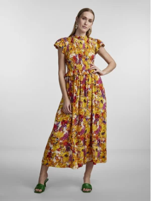 YAS Sukienka 26029460 Żółty Regular Fit