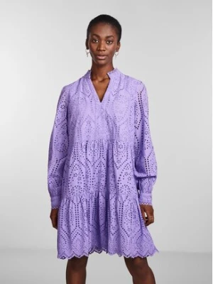 YAS Sukienka codzienna 26027162 Fioletowy Regular Fit