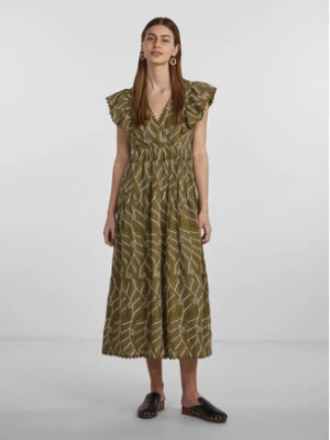 YAS Sukienka codzienna 26030117 Zielony Regular Fit