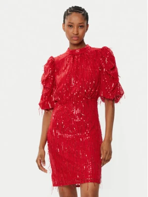 YAS Sukienka koktajlowa Elza 26035567 Czerwony Regular Fit