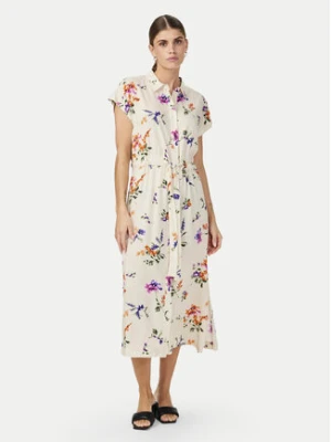 YAS Sukienka koszulowa Asina 26034003 Écru Regular Fit