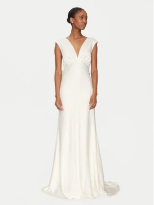 YAS Sukienka wieczorowa Dottea 26036356 Écru Regular Fit