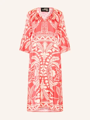 Yippie Hippie Satyna Sukienka Z Rękawami 3/4 I Falbanami rot