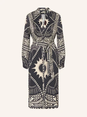 Yippie Hippie Sukienka Koszulowa Z Satyny schwarz