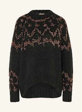 Yippie Hippie Sweter Z Błyszczącą Przędzą schwarz