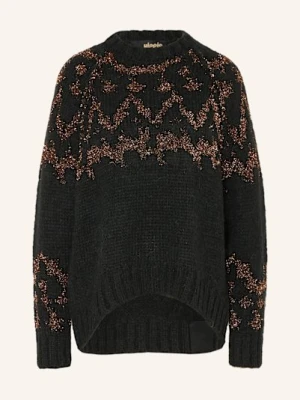 Yippie Hippie Sweter Z Błyszczącą Przędzą schwarz