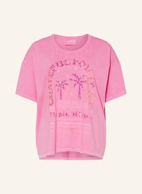 Yippie Hippie T-Shirt Z Cekinami pink