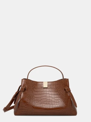 Yuzefi torebka crossbody damska skórzana GYOZA brązowy