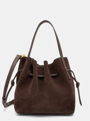 Yuzefi torebka crossbody damska skórzana MINI SCALLOP brązowy