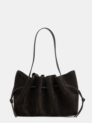 Yuzefi torebka hobo damska zamszowa SCALLOP SHOULDER brązowy