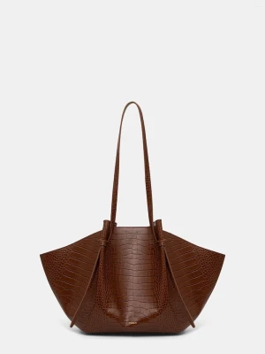 Yuzefi torebka shopper damska skórzana LARGE MOCHI brązowy