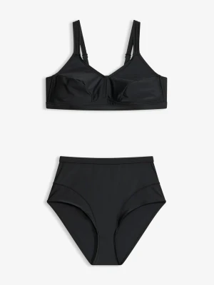 Zabudowane bikini z szybkoschnącego materiału (2 części) BonPrix czarny