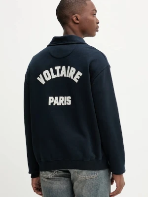 ZADIG&VOLTAIRE bluza bawełniana męska kolor granatowy z aplikacją JMSS01313