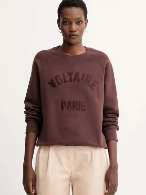 ZADIG&VOLTAIRE bluza damska kolor brązowy z aplikacją JWSS01674