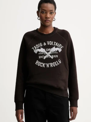 ZADIG&VOLTAIRE bluza damska kolor brązowy z nadrukiem JWSS01661