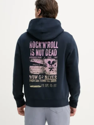 ZADIG&VOLTAIRE bluza męska kolor granatowy z kapturem z nadrukiem JMSS01254