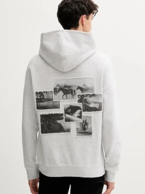 ZADIG&VOLTAIRE bluza męska kolor szary z kapturem gładka JMSS01307