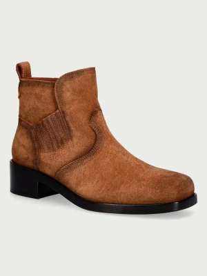 Zadig&Voltaire botki damskie zamszowe Igata Suede brązowy